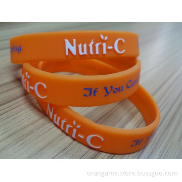 Prmotional Silicone Wriststrap with Convex Logo